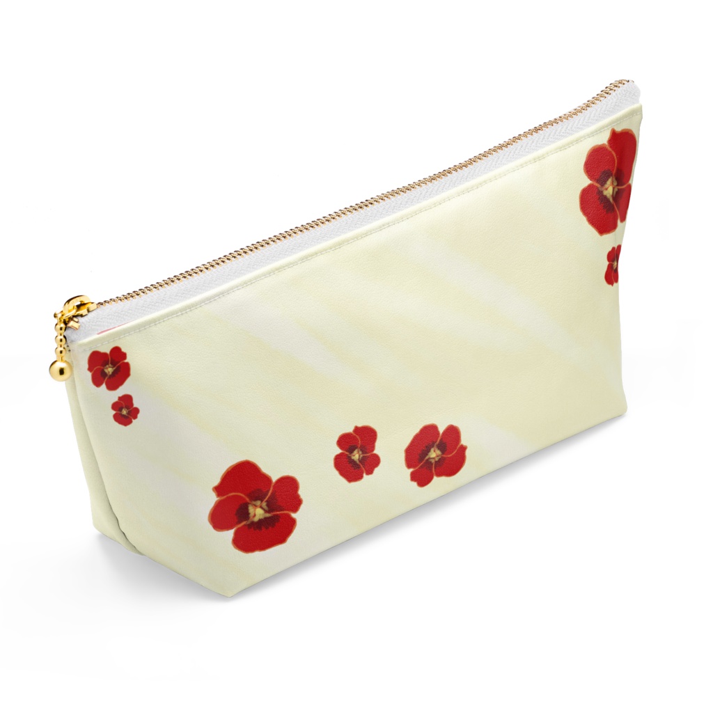 オリジナルイラストポーチ(赤パンジー)