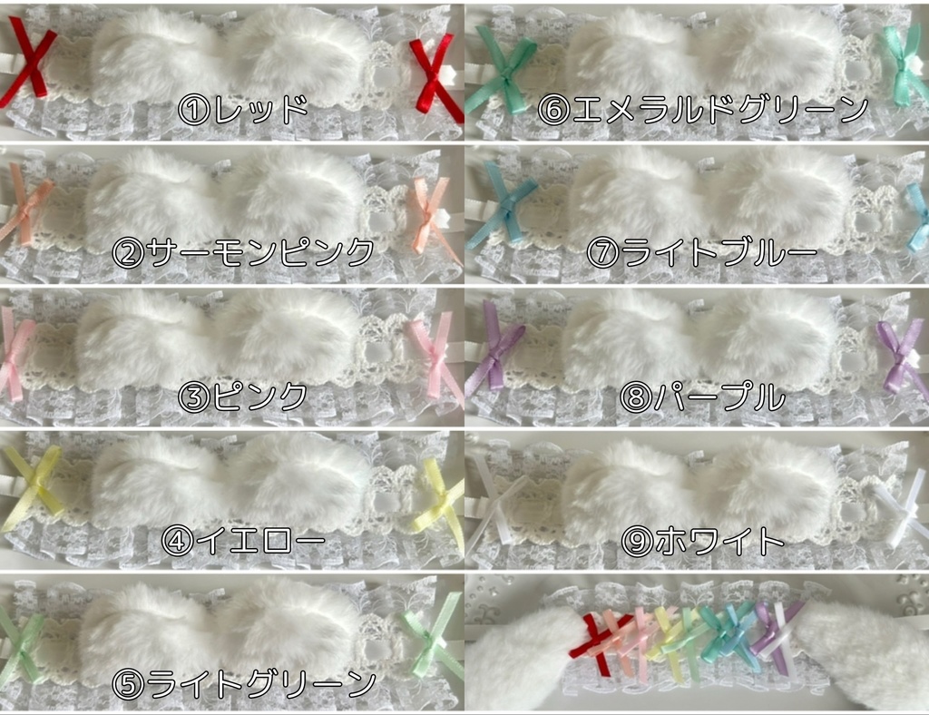 ※受注【15〜16cmぬい服】ねこヘッドドレス2点セット