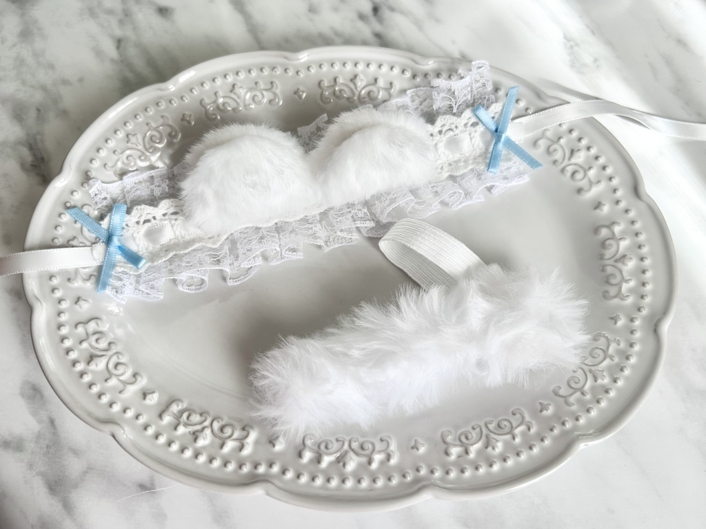 ※受注【15〜16cmぬい服】ねこヘッドドレス2点セット