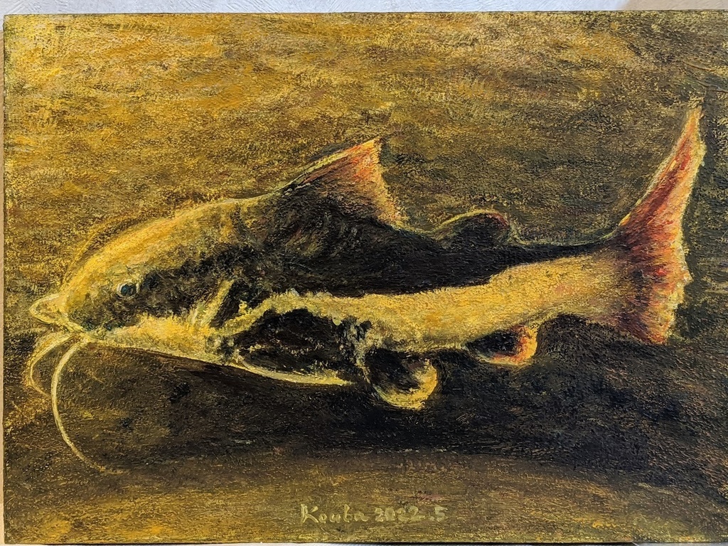 レッドテールキャットの油絵