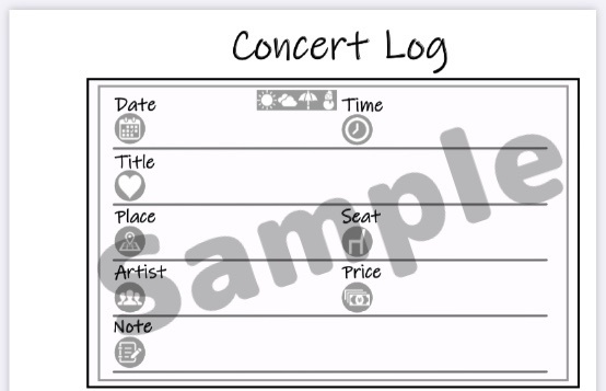 《無料》コンサート・ライブ記録用リフィル