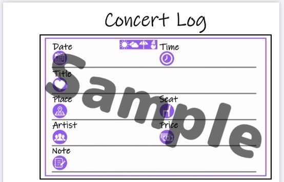 コンサート・ライブ記録リフィル【紫】