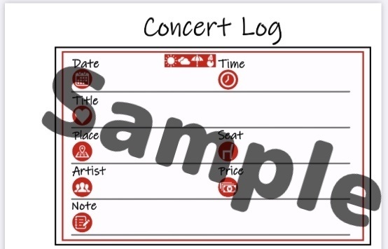 コンサート・ライブ記録リフィル【赤】