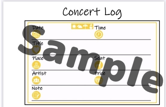 コンサート・ライブ記録リフィル【黄色】