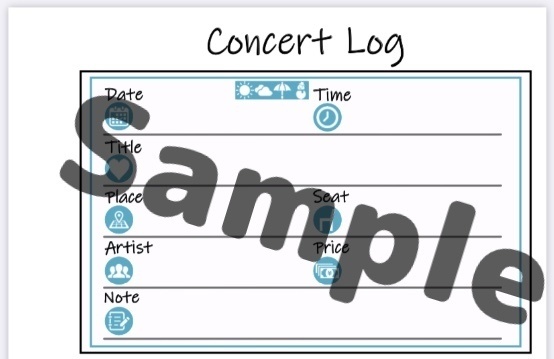 コンサート・ライブ記録リフィル【青】