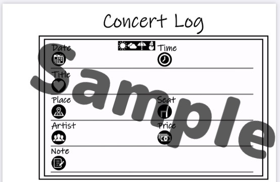 コンサート・ライブ記録リフィル【黒】