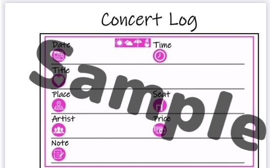 コンサート・ライブ記録リフィル【ピンク】