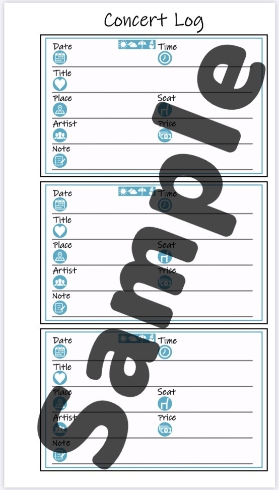 コンサート・ライブ記録リフィル【6色セット】