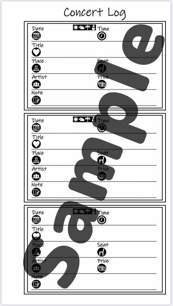 コンサート・ライブ記録リフィル【6色セット】