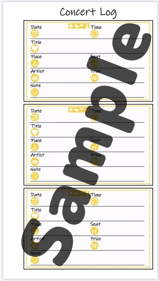 コンサート・ライブ記録リフィル【6色セット】