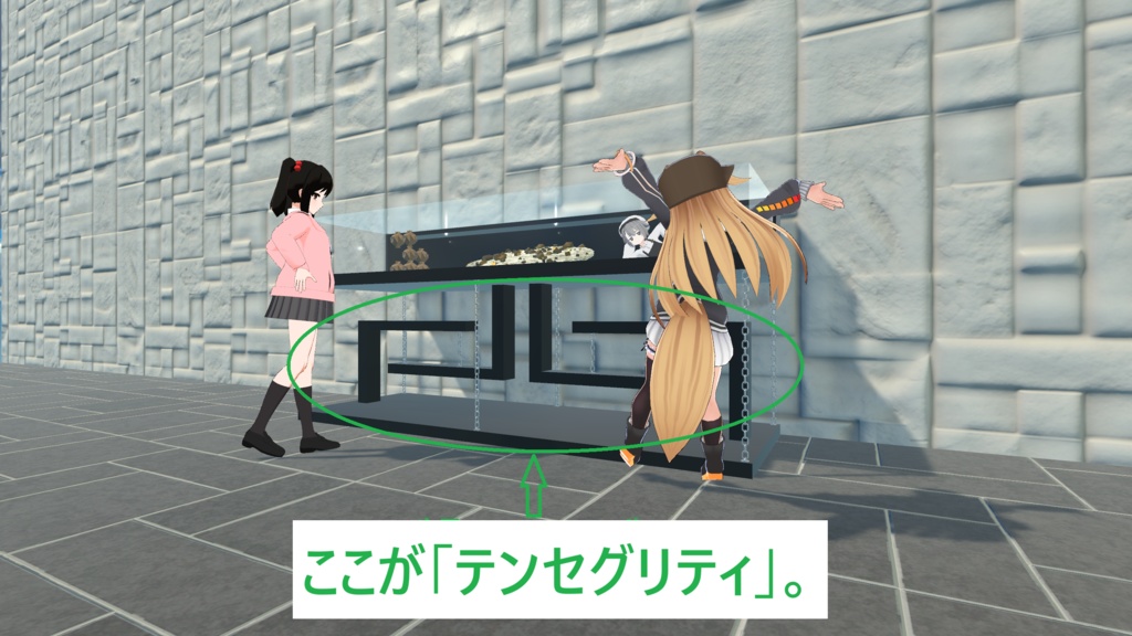 【3Dモデル】テンセグリティなショーケース(3x1x1.3)