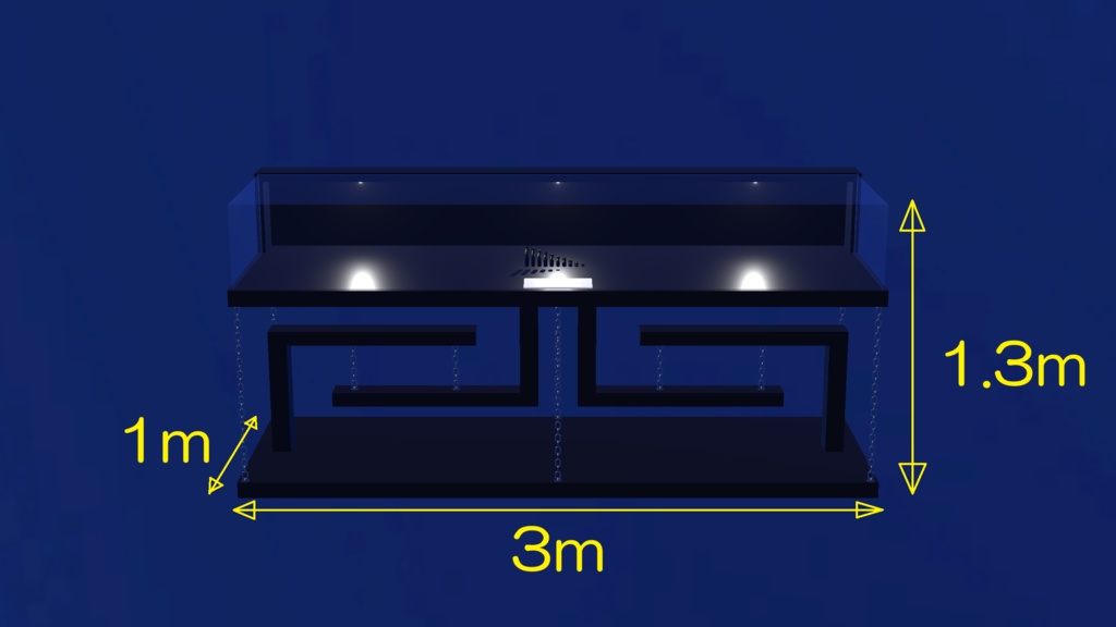 【3Dモデル】テンセグリティなショーケース(3x1x1.3)