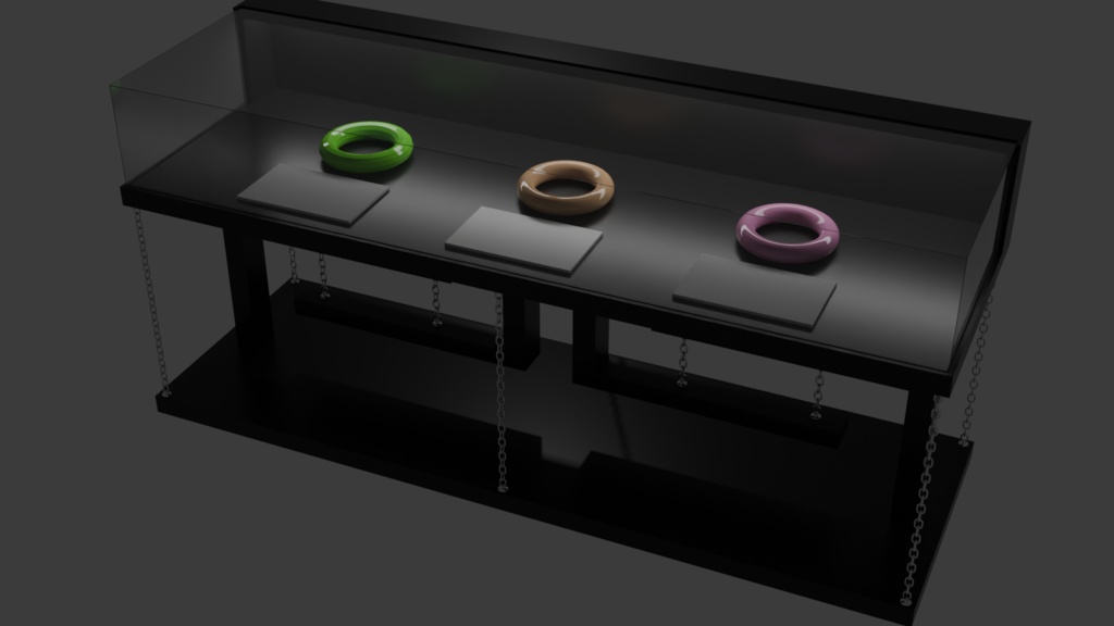 【3Dモデル】テンセグリティなショーケース(3x1x1.3)