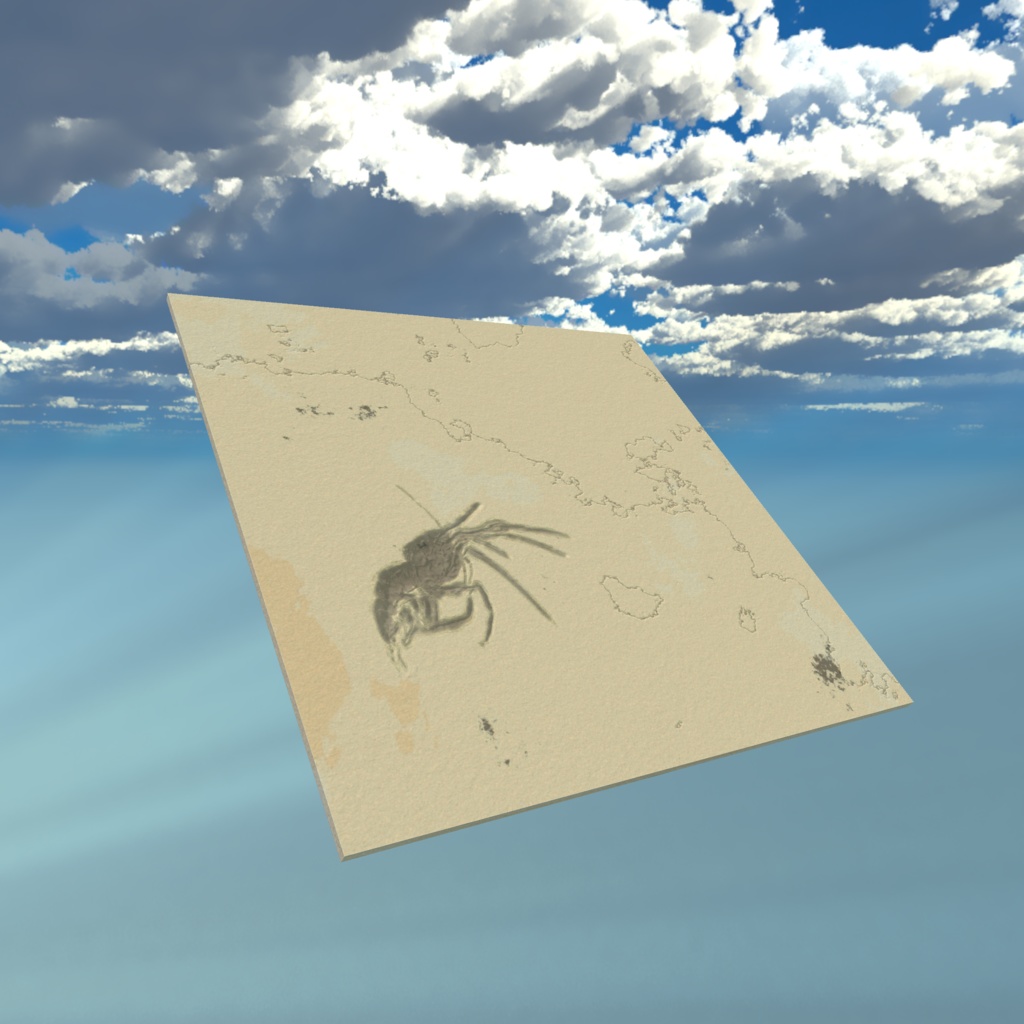 【3Dモデル_化石標本】エビの化石