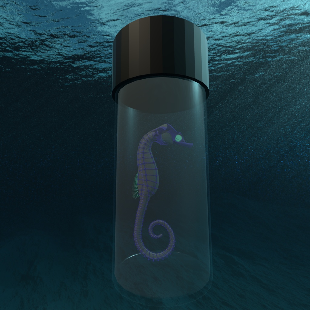 【3Dモデル_透明標本】タツノオトシゴ