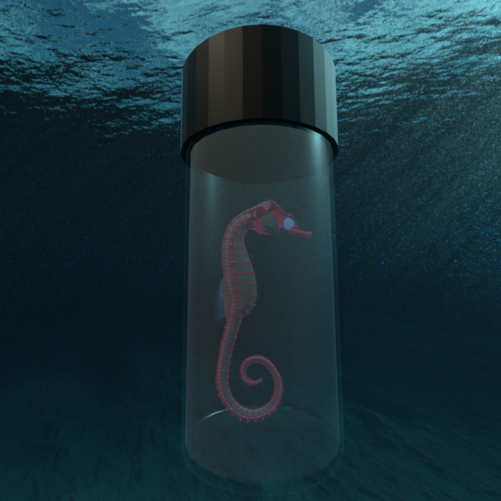 【3Dモデル_透明標本】タツノオトシゴ