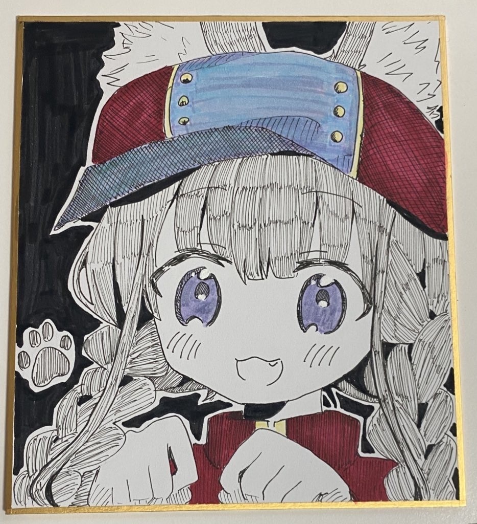 アナログ イラスト原画 色紙