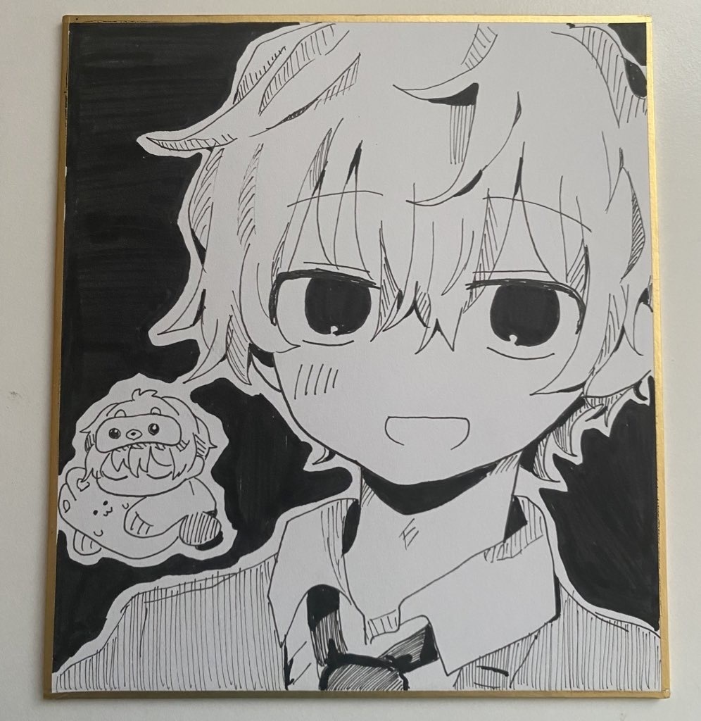 アナログ イラスト原画 色紙