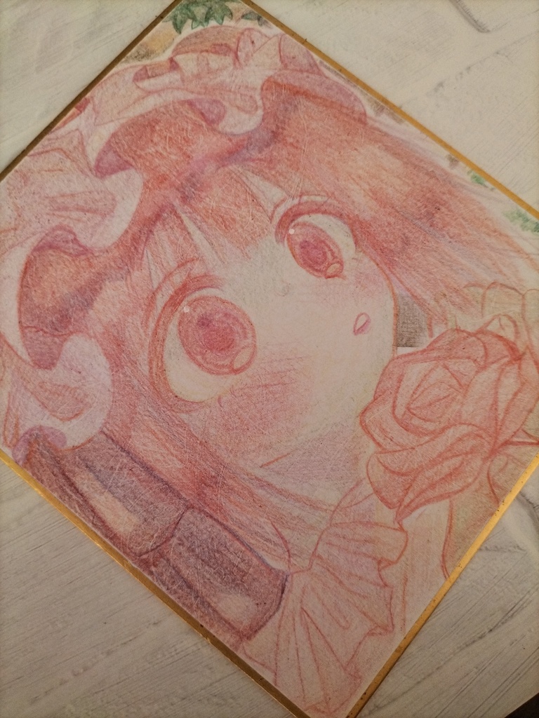 色紙原画イラスト　貴女に贈る