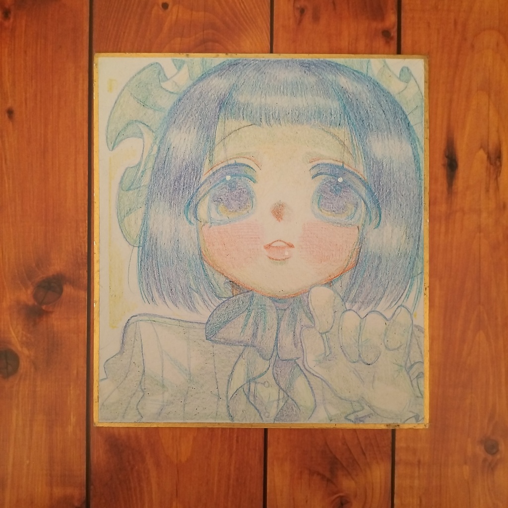 色紙原画イラスト【移ろう視線】