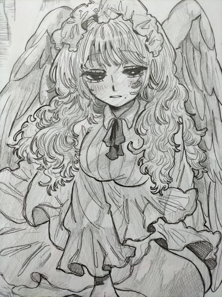 落ちた天使の祈り【原画イラスト】