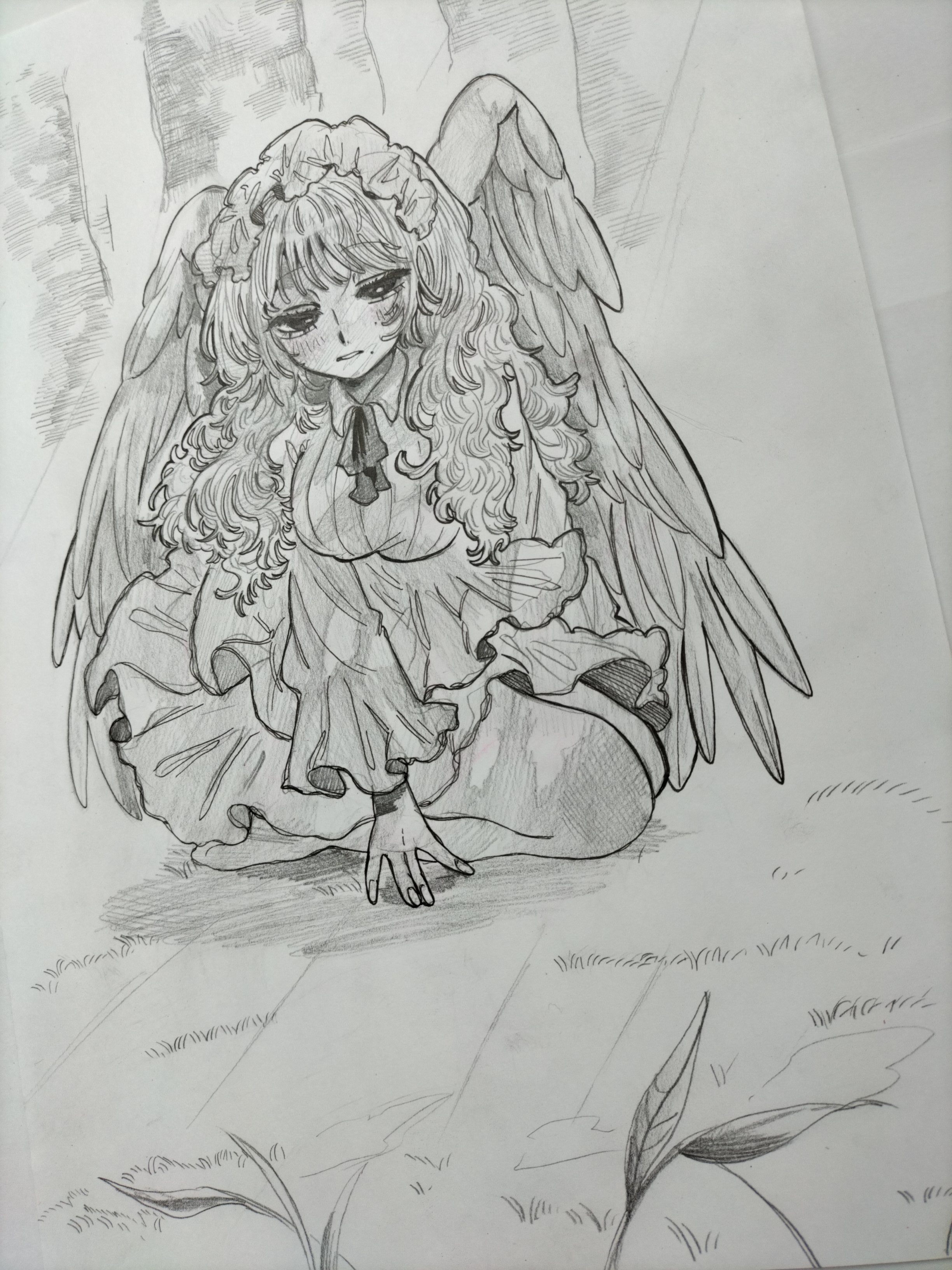 落ちた天使の祈り【原画イラスト】 - イラスト屋さん - BOOTH