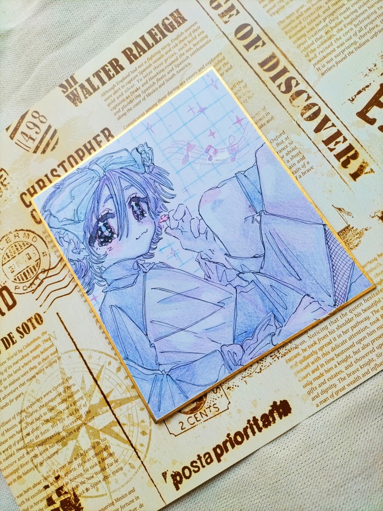 色紙原画イラスト【拙い音色】
