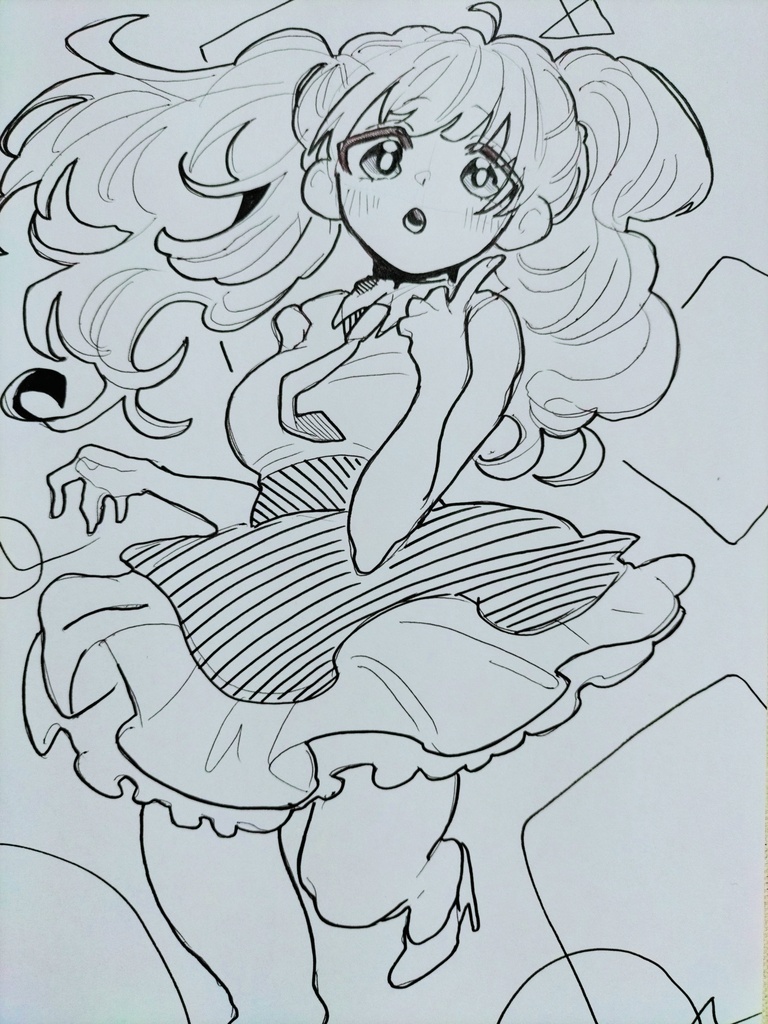 B5原画イラスト4枚セット【✻✰私を見て！✰✻】002