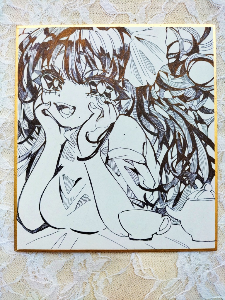 色紙原画イラスト✰✧【あなたとのティータイム】✧✰