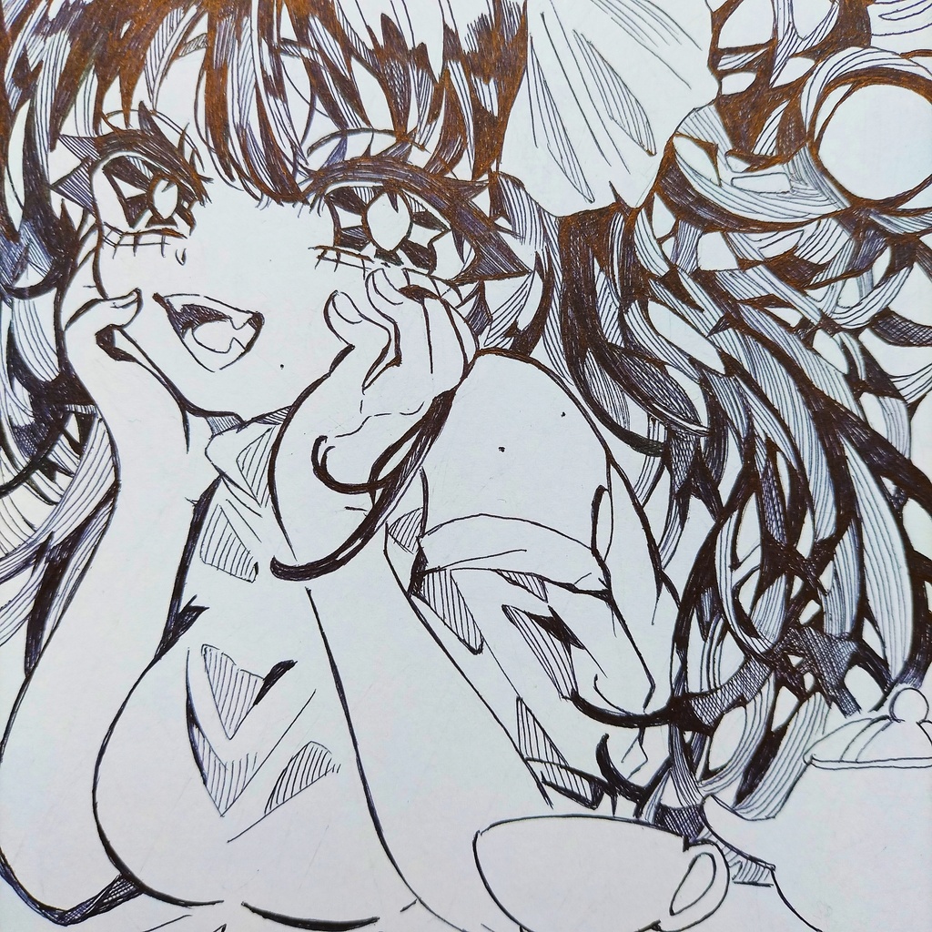 色紙原画イラスト✰✧【あなたとのティータイム】✧✰