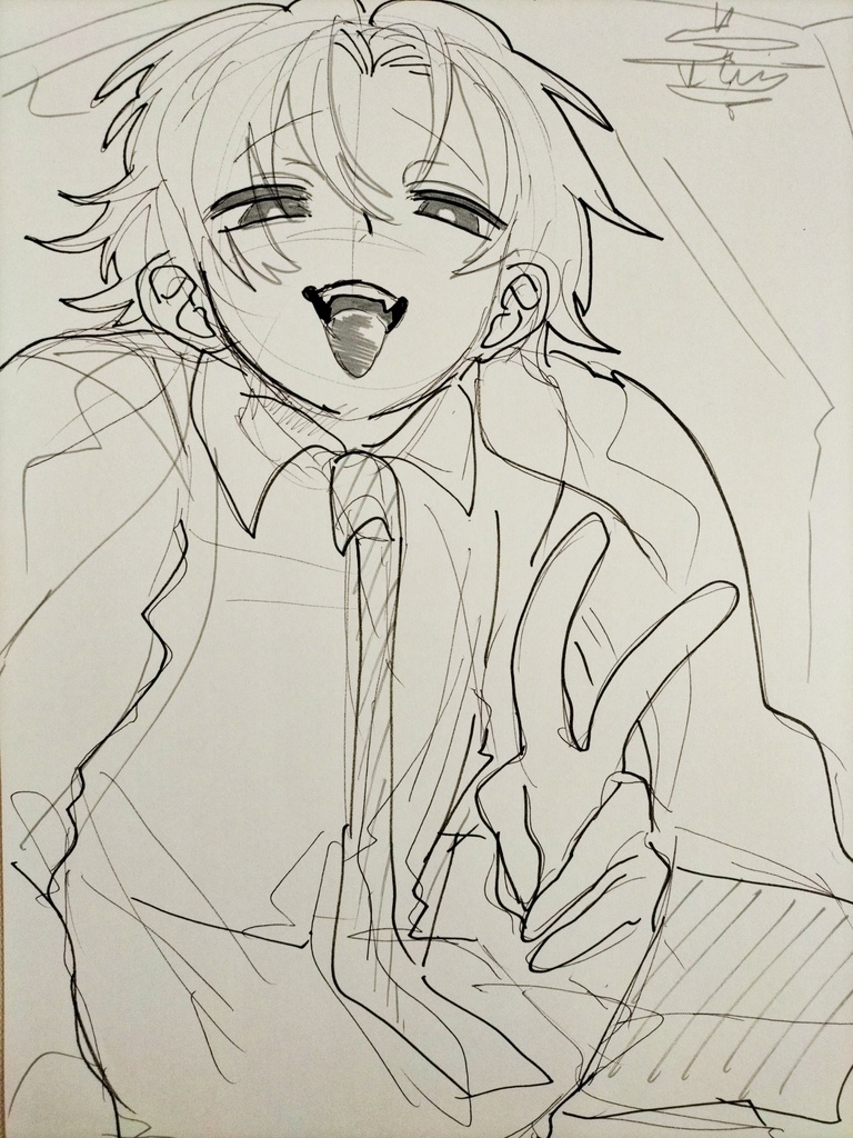 A4原画イラスト4枚セット【✮✳こっちを見てよ男の子✳✮】