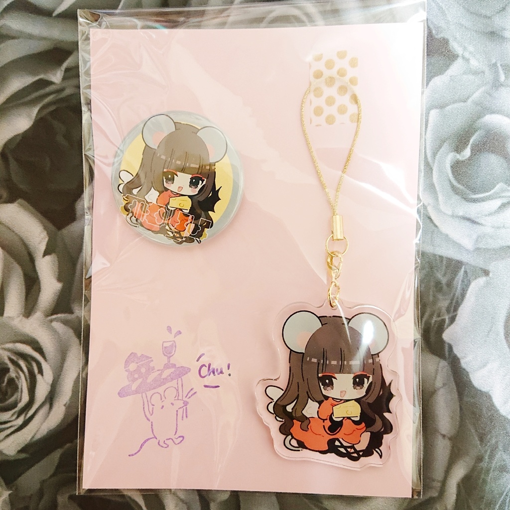 【ワンマン限定】ねずみちゃん缶バッジ＆アクキー＆ステッカーセット