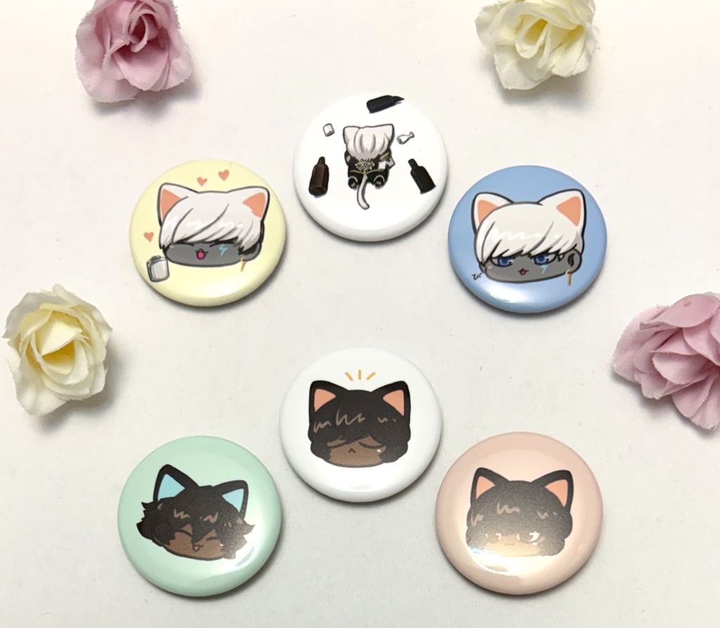 ネコミミ ミニ缶バッジ