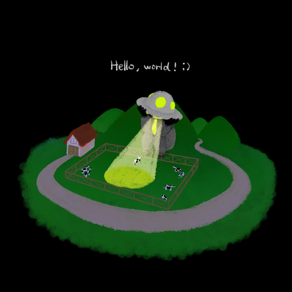 Hello，World ！　ポストカード