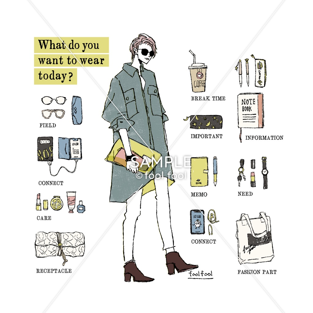 トートバッグ“今日は何着てどこへ行く?”