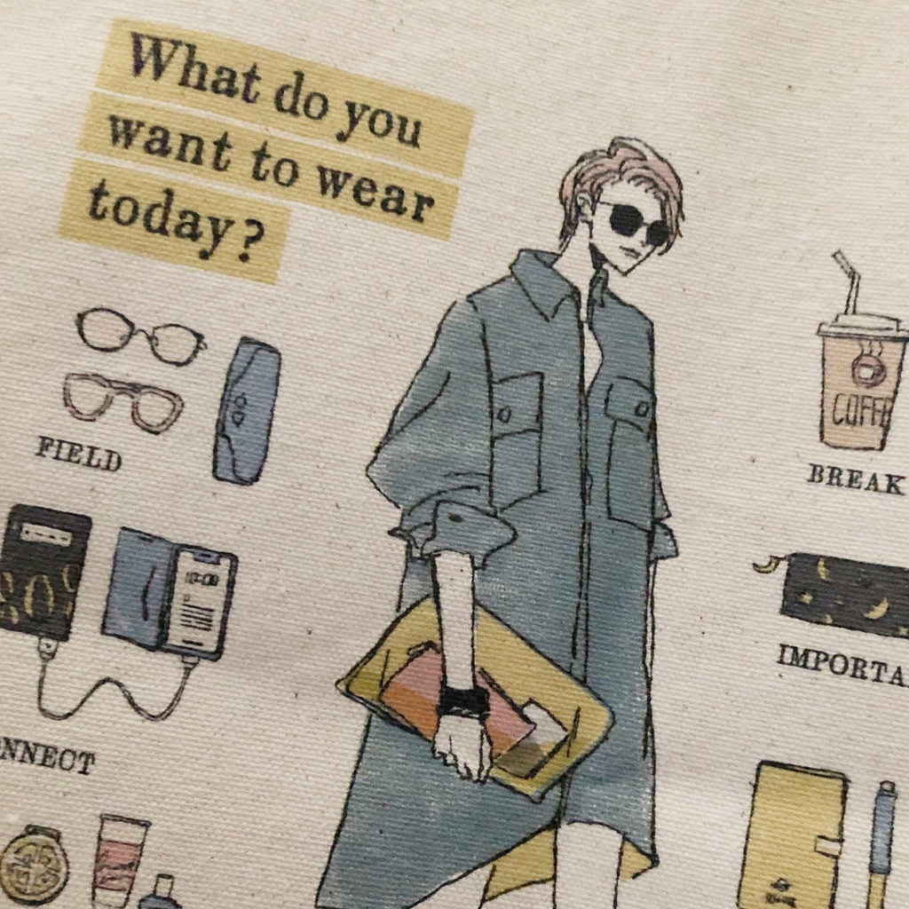 トートバッグ“今日は何着てどこへ行く?”