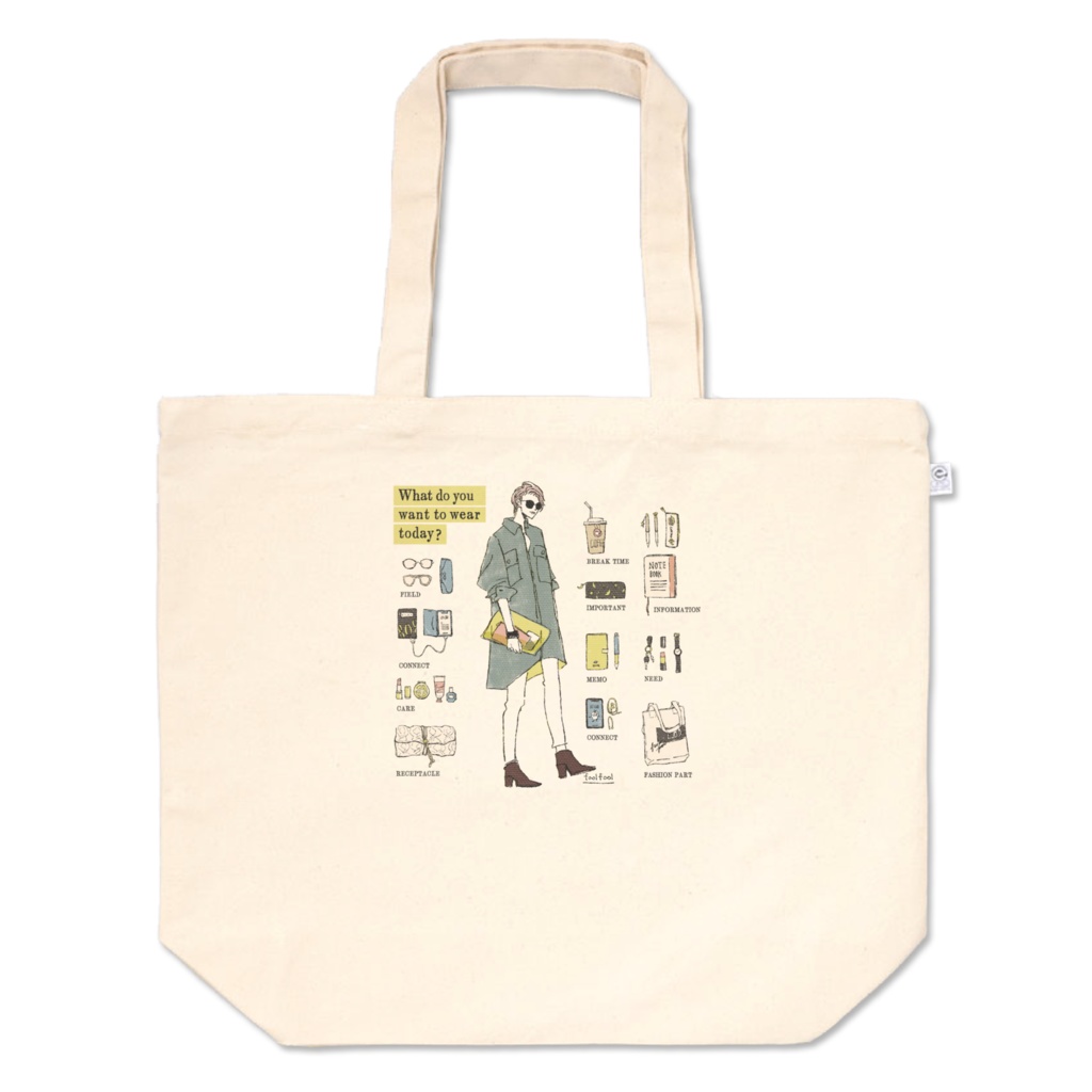 トートバッグ“今日は何着てどこへ行く?”