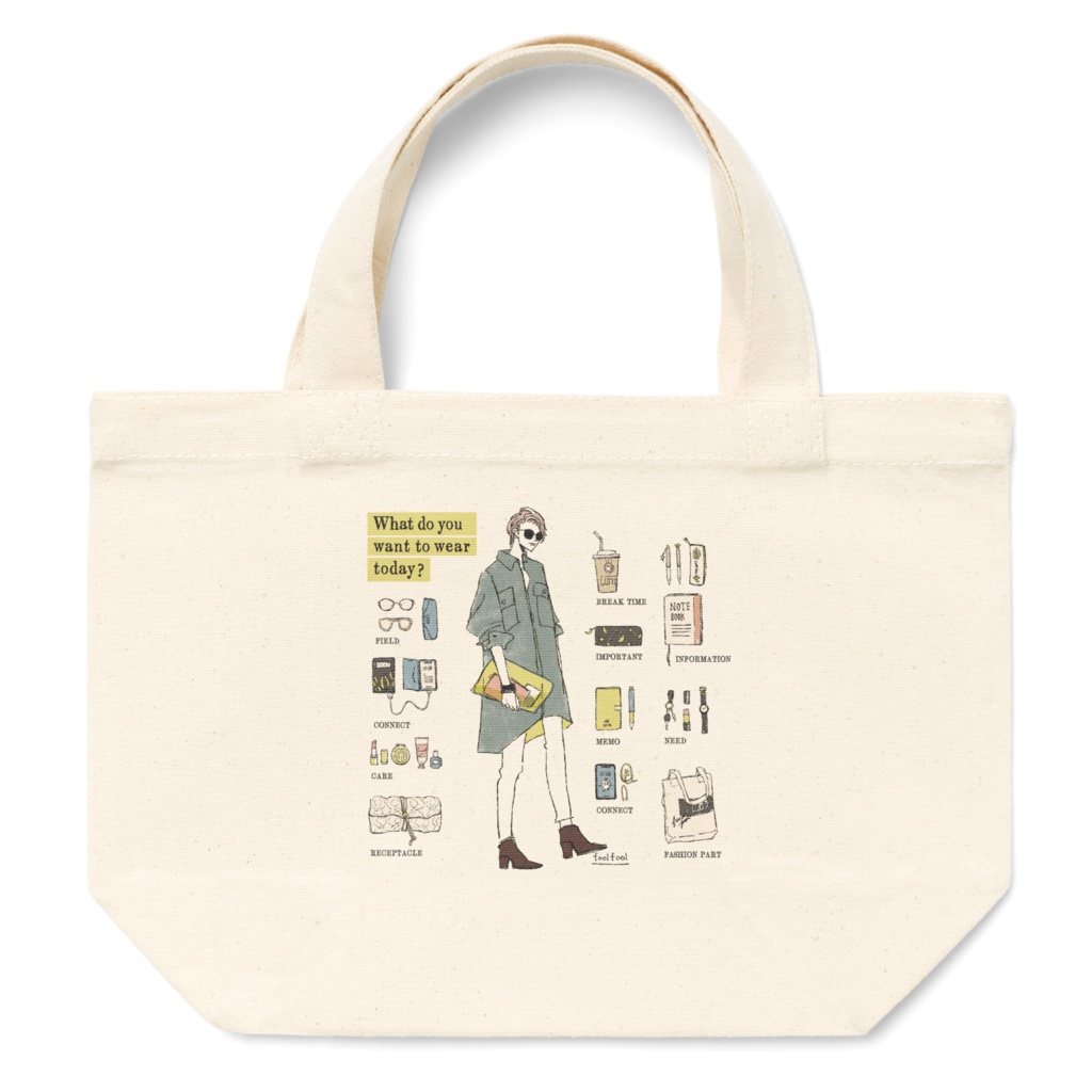 トートバッグ“今日は何着てどこへ行く?”