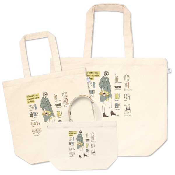 トートバッグ“今日は何着てどこへ行く?”