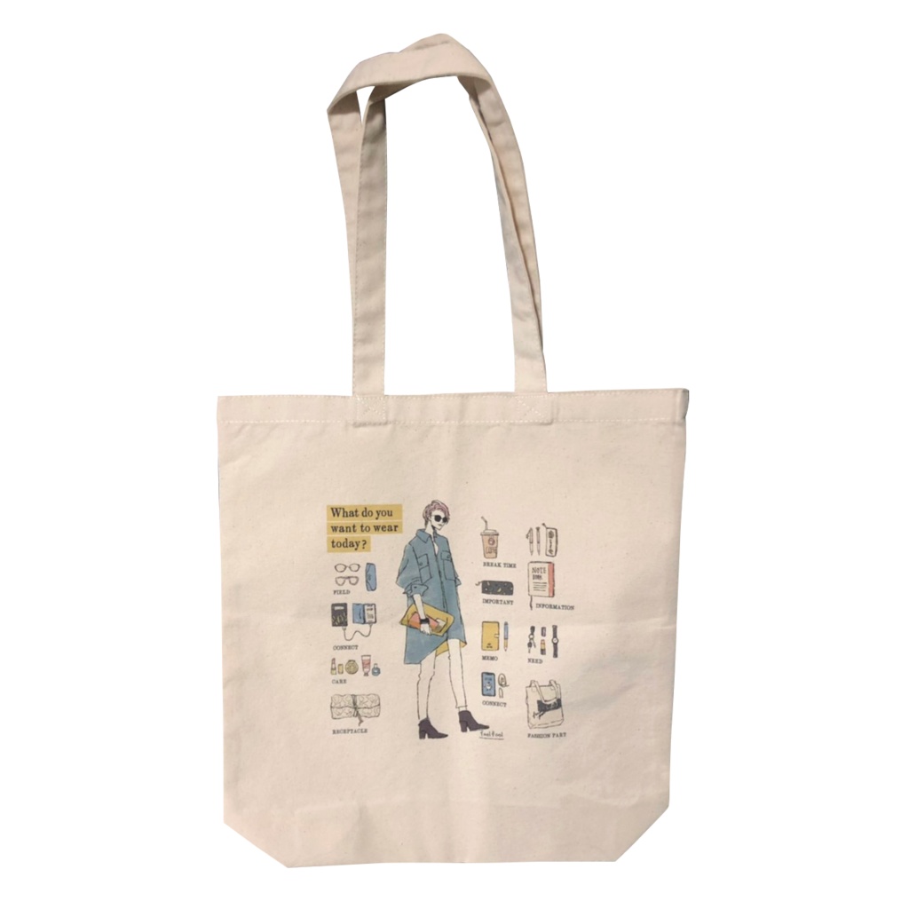 トートバッグ“今日は何着てどこへ行く?”