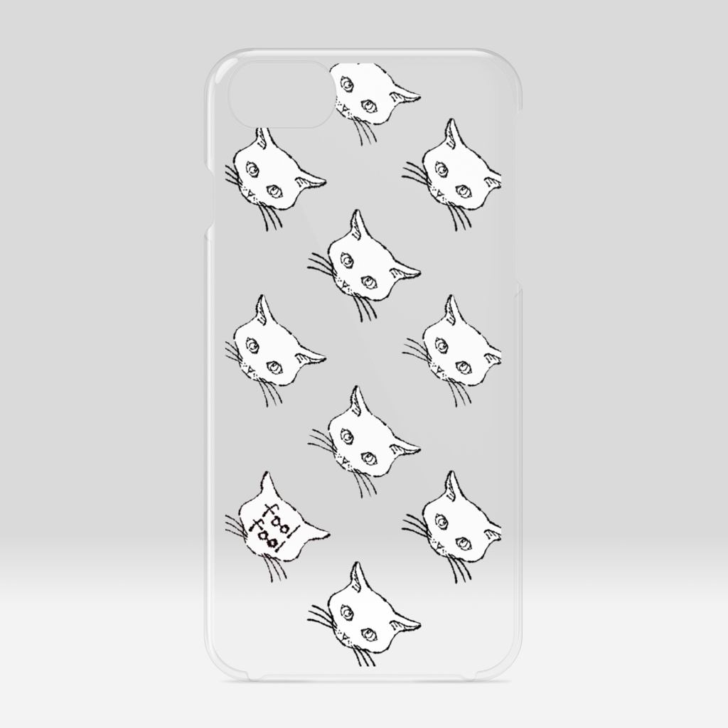 クリアiPhoneケース“ナナメCAT”