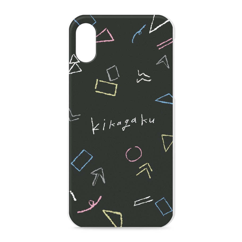 iPhoneケース“ゆる幾何学模様”(ブラック)