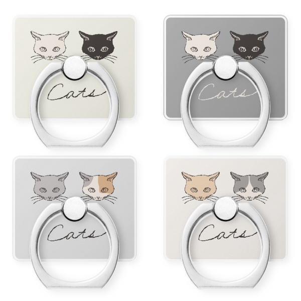 スマホリング“二匹の猫”4種