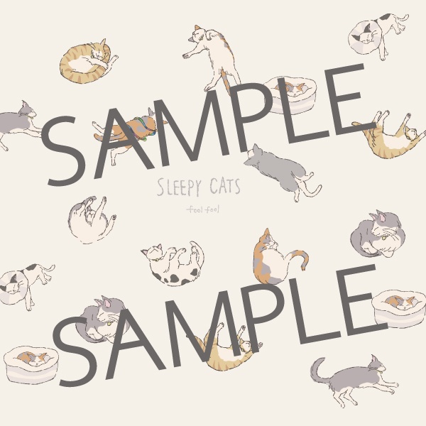 “よく寝る猫たち”ポーチ2種