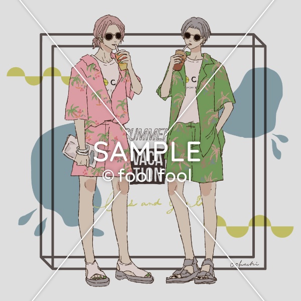 “ふたりのバケーション”クリアiPhoneケース