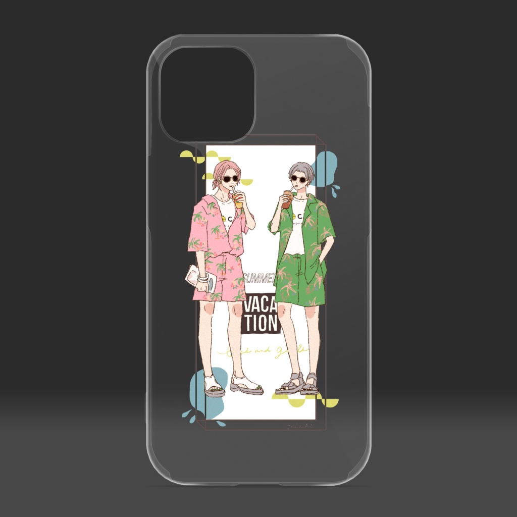 “ふたりのバケーション”クリアiPhoneケース