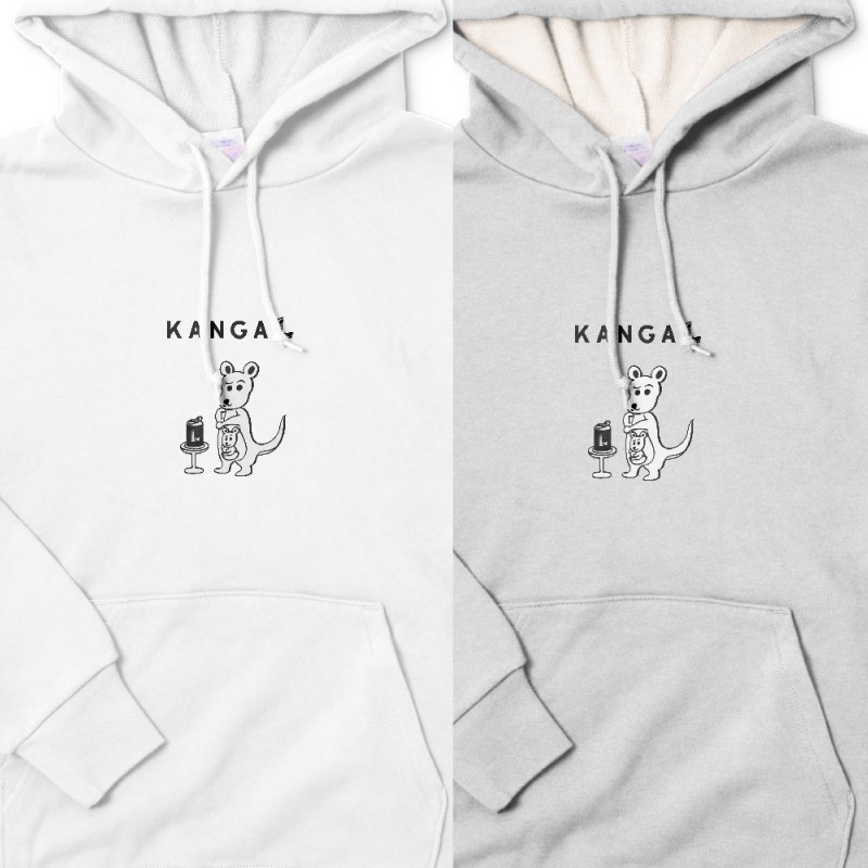 “かんがえるー”パーカー【白黒Ver.】