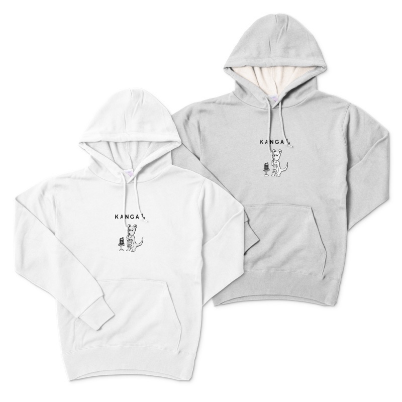 “かんがえるー”パーカー【白黒Ver.】