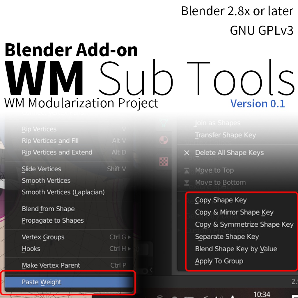 Blender Add-on "WM Sub Tools"