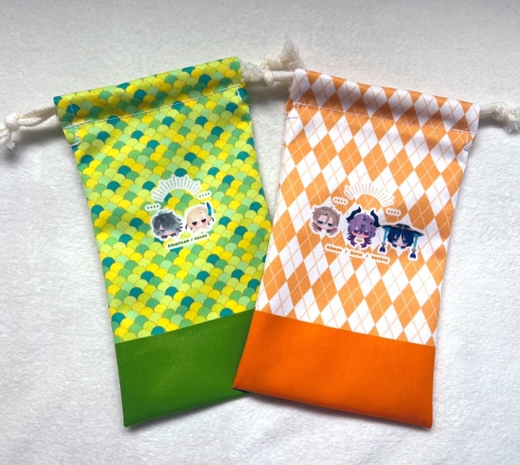 アルハイゼン&カーヴェ 、アルベド&ドゥリン&笠っち 巾着袋